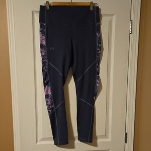 Under Armour Dark Blue Leggings with Pink Pattern
